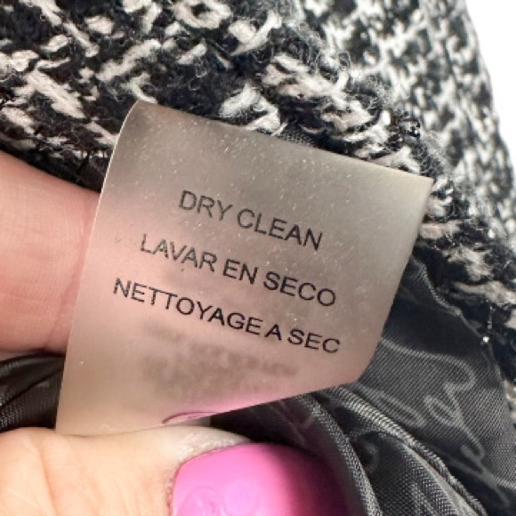 Karl Lagerfeld Tweed Blazer Black & White Size 6 *FLAW* - Picture 11 of 11